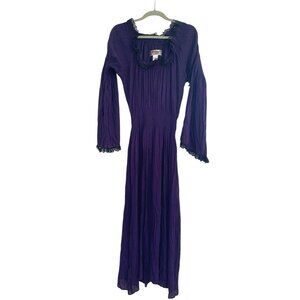 NWT Romantic Gothic Dress Purple Bell Sleeve Witchy Whimsigoth Ren Fair Lace NEW